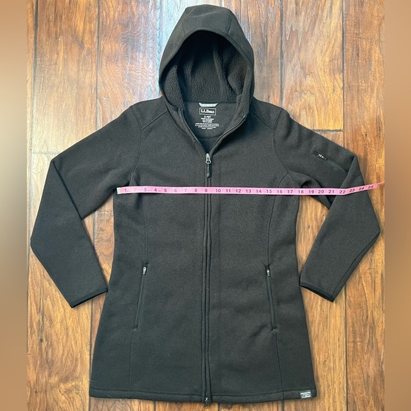 L.L. Bean Women's Small Petite Sweater Fleece Coat Classic Black ItemID 503354 - Picture 8 of 13